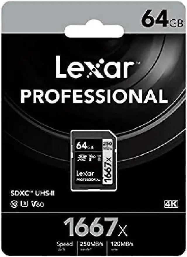 Main image of Original Lexar 1667x V60 250MB/s Flash Memory sd cards 64gb 128GB UHS-II U3 Card high speed 256GB SDXC For 3D 4K HD video (64GB)