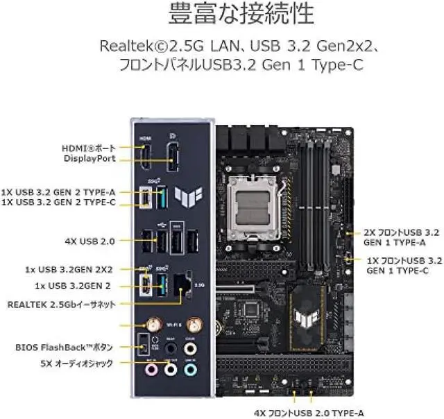 Alt view image 6 of 7 - ASUS AMD Ryzen 7000 Series AM5 with AMD B650 AM5 Compatible ATX Motherboard TUF GAMING B650-PLUS WIFI/Domestic Product