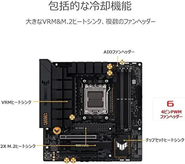 Alt view image 4 of 7 - ASUS AMD Ryzen 7000 Series AM5 with AMD B650 MicroATX Motherboard TUF GAMING B650M-PLUS/Domestic Product