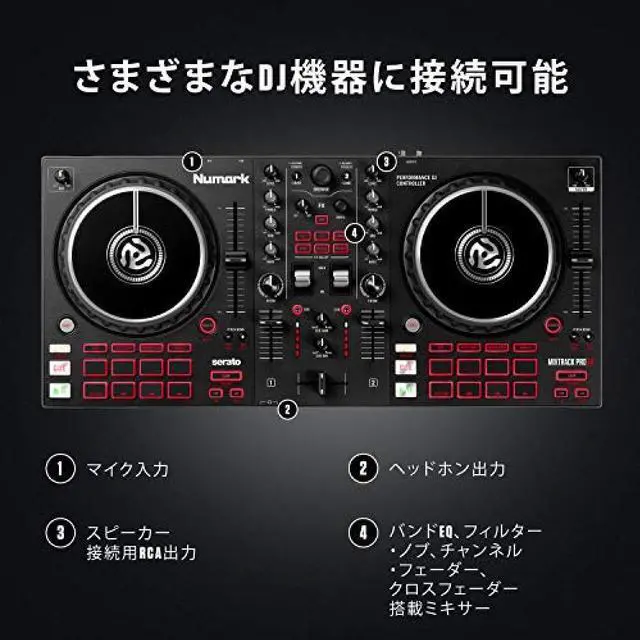 Alt view image 7 of 14 - Numark DJ Controller Serato DJ 2 Deck [Serato DJ A little Included / DJ Mixer / FX Paddle Equipped / Audio Interface Built-in / Touch Sensitive Jog Wheel] Mixtrack For FX