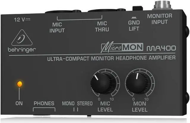 Alt view image 3 of 7 - Behringer 1ch monitor headphone amplifier MA400 MICROMON