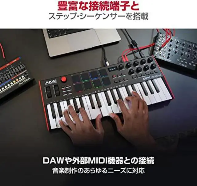 Alt view image 3 of 20 - AKAI Professional 37-Key USB MIDI Keyboard Controller MPC Pad x8 CV/Gate MIDI Step Sequencer Music Production Software Included MPK Mini plus for Mac/Window PC