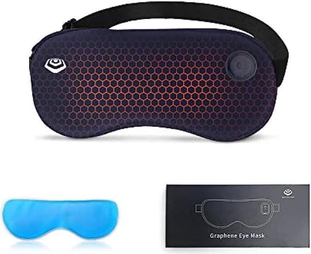 GRAPHENE TIMES Hot Eye Mask Cordless Pure Silk Graphene Heated Hot/Cold  Dual-Use Cold Gel Cooling Eye Mask Gel Eye Mask Rechargeable 2-step