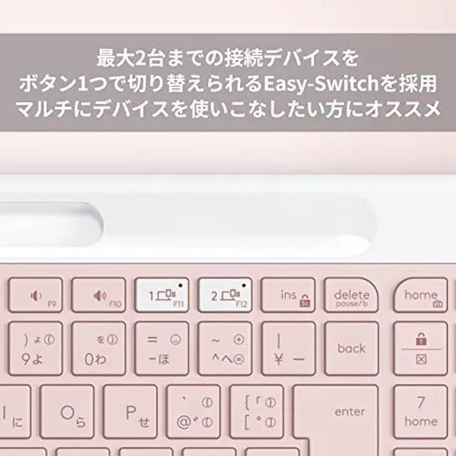 Alt view image 5 of 6 - Logitech Quiet Bluetooth Wireless Keyboard K580RO Rose Ultra Thin Small Unifying Numeric Keypad Wireless Windows Mac iPad iOS Android Chrome Surface K580
