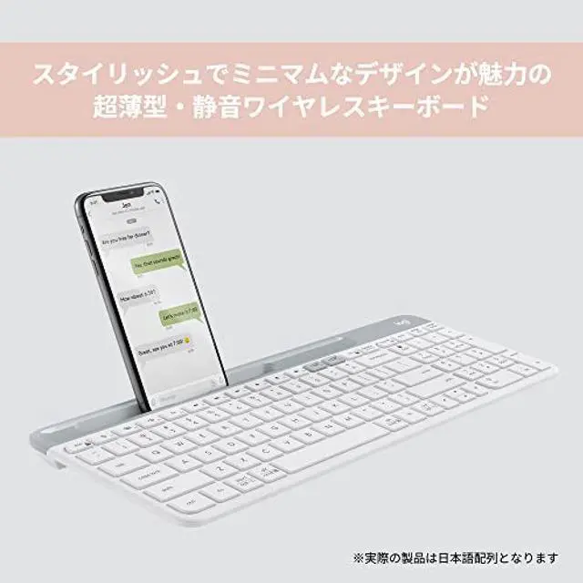 Alt view image 2 of 6 - Logitech Quiet Bluetooth Wireless Keyboard K580OW Off-White Ultra-Thin Compact Unifying Numeric Keypad Wireless Windows Mac iPad iOS Android Chrome Surface K580