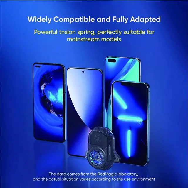 Alt view image 6 of 6 - Original Nubia RedMagic 7 Pro / 7S Pro Turbo Cooler Gaming Phone Fan Cooler Support APP Control ICE Dock Suitable widt 70-82mm Silver