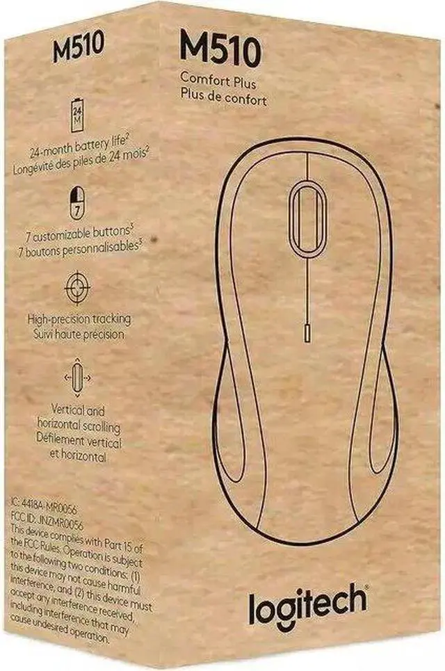 Alt view image 5 of 5 - New Logitech M510 Wireless Laser Mouse for PC/MAC with Unifying Receiver - Gray