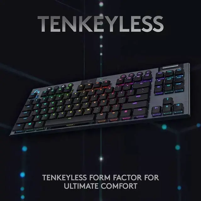 Alt view image 3 of 5 - Logitech G915 TKL Tenkeyless Lightspeed Wireless RGB Mechanical Gaming Keyboard, Low Profile Switch Options, LIGHTSYNC RGB, Advanced Wireless and Bluetooth Support