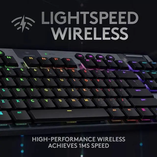 Alt view image 5 of 5 - Logitech G915 TKL Tenkeyless Lightspeed Wireless RGB Mechanical Gaming Keyboard, Low Profile Switch Options, LIGHTSYNC RGB, Advanced Wireless and Bluetooth Support