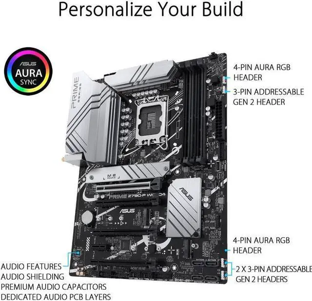 Alt view image 5 of 5 - ASUS Prime Z790-P WiFi D4 LGA 1700(Intel 14th & 13th & 12th Gen) ATX motherboard (PCIe 5.0,DDR4,14+1DrMOS,3x M.2, WiFi 6,Bluetooth v5.2,2.5Gb LAN, front panel USB 3.2 Gen 2 USB Type-C,Thunderbolt 4