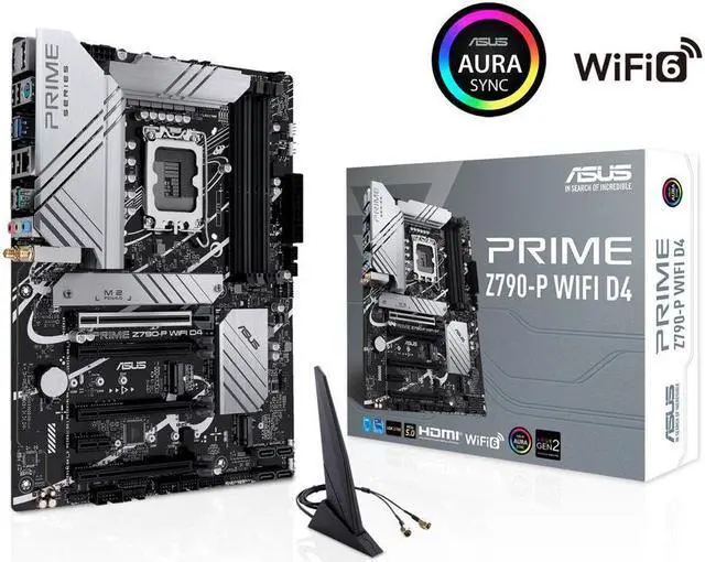Main image of ASUS Prime Z790-P WiFi D4 LGA 1700(Intel 14th & 13th & 12th Gen) ATX motherboard (PCIe 5.0,DDR4,14+1DrMOS,3x M.2, WiFi 6,Bluetooth v5.2,2.5Gb LAN, front panel USB 3.2 Gen 2 USB Type-C,Thunderbolt 4