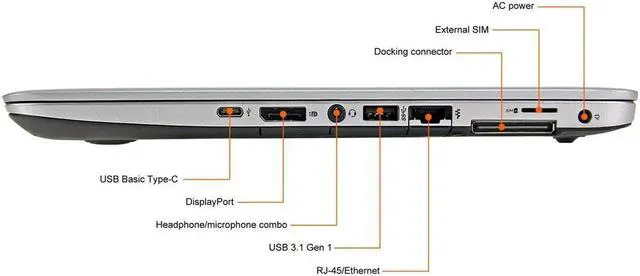 Alt view image 4 of 7 - HP Elitebook 840 G3 Laptop Intel i7-6600U 2.6GHz, 16GB RAM, 960GB SSD, 14.0" FHD (1920 x 1080), Windows 10 Pro 64-bit (Grade A)