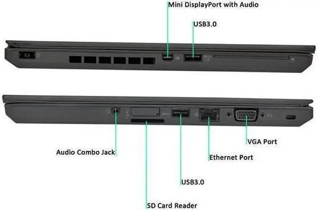 Alt view image 6 of 6 - Lenovo ThinkPad T440P 14" Laptop Computer Intel i5-4300M up to 3.3GHz 8GB RAM 128GB SSD Windows 10 Professional  (Renewed)