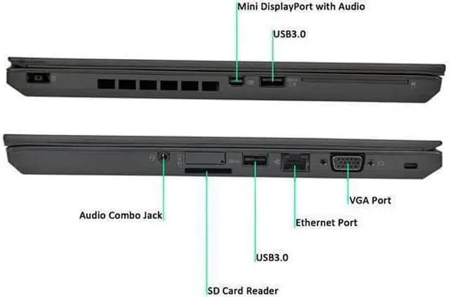 Alt view image 7 of 7 - Lenovo ThinkPad T440P 14" Business Laptop Computer, Intel i5-4300M, 2.6GHz up to 3.3GHz, 8GB RAM, 128GB SSD, For Education, Home, Business, Windows 10 Professional 64 bit