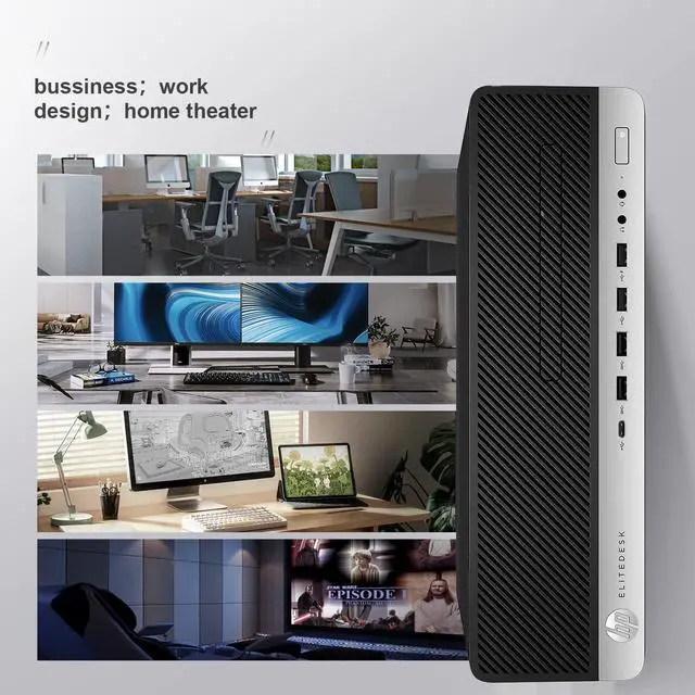 Alt view image 8 of 12 - HP EliteDesk 800 G3 SFF Desktop Computer - Intel Core i7-6700 Processor 3.4 GHz 32GB DDR4 RAM 512GB SSD Windows 10 Pro, Keyboard and Mouse, WiFi