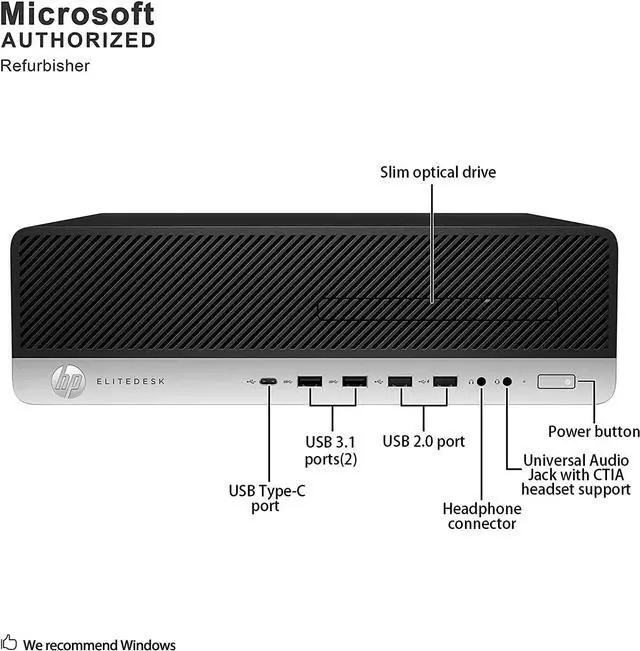 Alt view image 7 of 12 - HP EliteDesk 800 G3 SFF Desktop Computer - Intel Core i7-6700 Processor 3.4 GHz 32GB DDR4 RAM 512GB SSD Windows 10 Pro, Keyboard and Mouse, WiFi