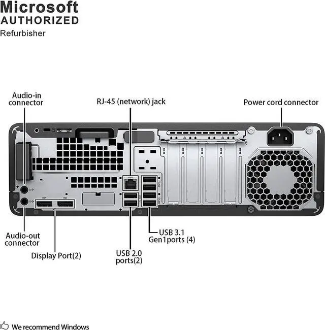 Alt view image 9 of 12 - HP EliteDesk 800 G3 SFF Desktop Computer - Intel Core i7-6700 Processor 3.4 GHz 32GB DDR4 RAM 512GB SSD Windows 10 Pro, Keyboard and Mouse, WiFi