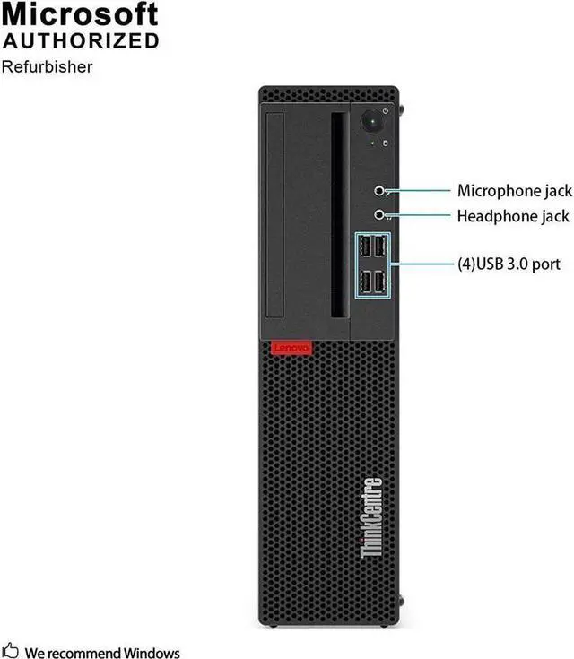 Alt view image 3 of 7 - Lenovo ThinkCentre M910S SFF Grade A Desktop, Intel Quad Core i5-6500 Professor, 3.6 GHz up to 4.2GHz, 16GB RAM, 1TB SSD, Wired Keyboard and Mouse, Wi-Fi, Bluetooth, DP, VGA, Windows 10 Pro 64 bit