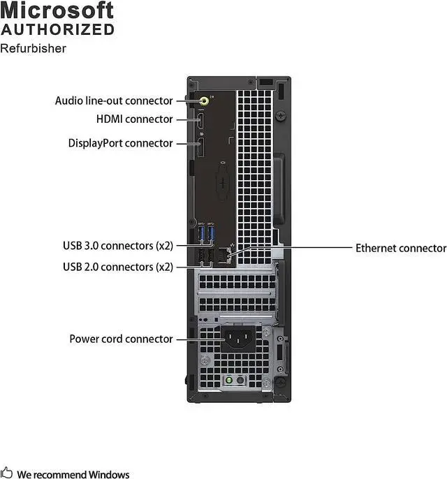Alt view image 5 of 7 - Dell Optiplex 3040 SFF Grade A Desktop Computer, Intel Quad Core i5 6500, 3.6 GHz up to 4.2GHz, 16GB  DDR4 RAM, 512 GB Solid State Drive, WiFi, Bluetooth, Windows 10 Pro 64 Bit English/Spanish/French