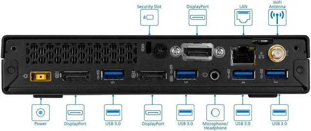 Alt view image 7 of 7 - Lenovo ThinkCentre M900 Tiny, Intel Core i5, 16GB RAM, 512GB SSD, Win10 Pro