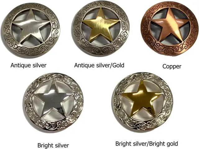 Alt view image 7 of 7 - Toxic Jungle 2 Pieces 1-1/2 Inch (38mm) Western Classic Concho, Leathercraft Embellishment, Leather Decor, Screw Back for Mounting on Your Belt, Saddle Blanket, Hats, Wallet, Antiqued Silver