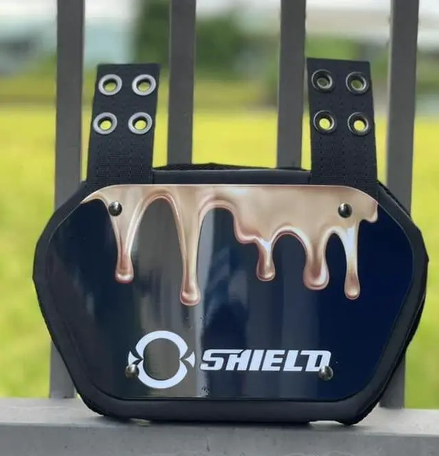 Alt view image 3 of 4 - O Shield DRIPPING GOLD Football Back Plate, Lower Back Pads for Football Players, Rear Protector, Youth Fit