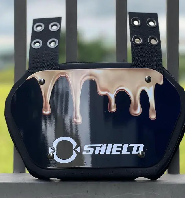 Main image of O Shield DRIPPING GOLD Football Back Plate, Lower Back Pads for Football Players, Rear Protector, Youth Fit