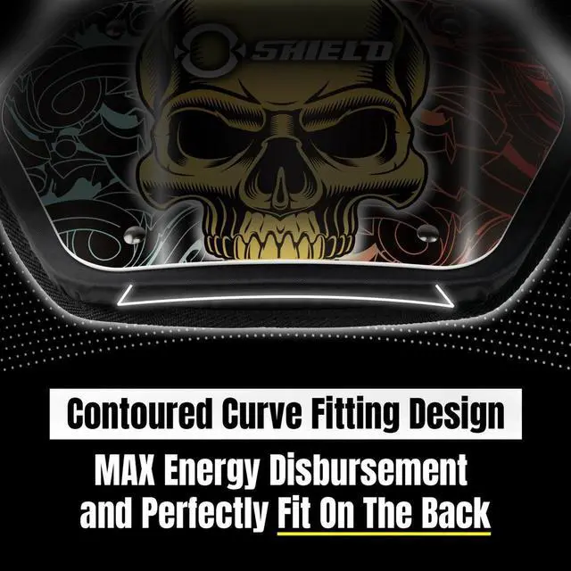 Alt view image 4 of 6 - O Shield POWER SKULL Football Back Plate, Lower Back Pads for Football Players, Rear Protector, Youth Fit