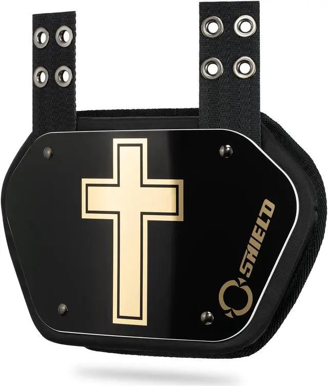 Main image of O Shield Golden CROSS Chrome Football Back Plate, Lower Back Pads for Football Players, Rear Protector, Youth Fit
