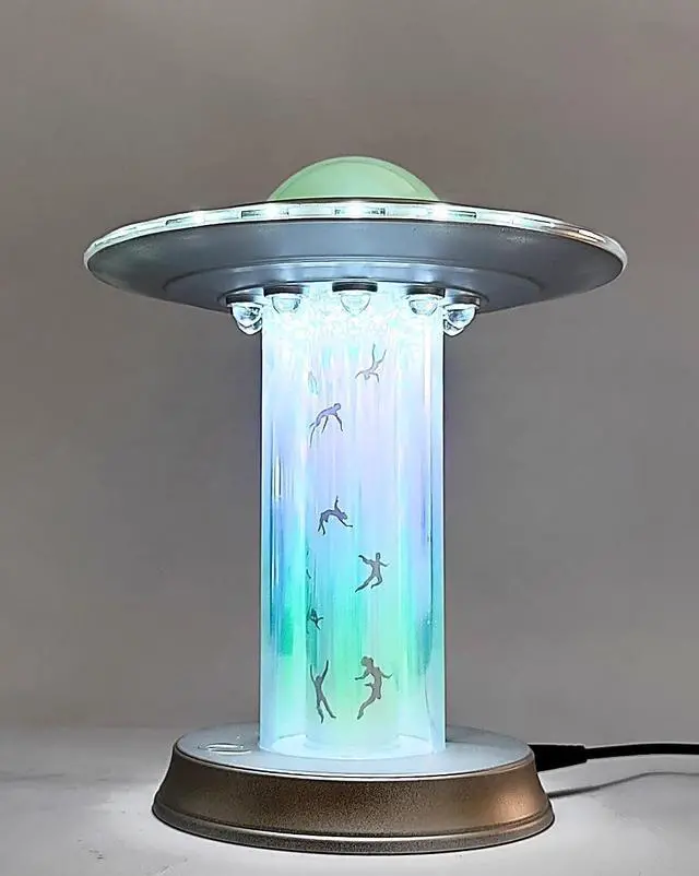 Alt view image 5 of 7 - UFO Model Human Abduction Touch Table Lamp LED Alien Encounter Decoration Area 51 Spacecraft Space Lover Holographic Décor Color Changing Futuristic Night Light Living Room Bedroom Shop (Galaxy III)