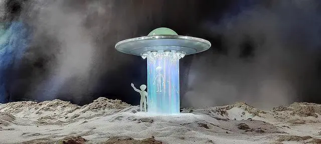 Alt view image 2 of 5 - WAN TAI Alien UFO Table Touch Lamp LED Alien Abduction Cool Unique Holographic Décor Color Changing Futuristic Gift Space Lover Figure Statue Bedroom Living Room Display Exhibit (Galaxy I)