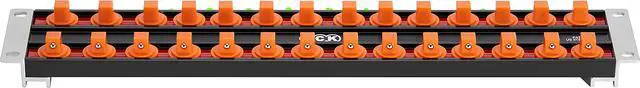 Main image of JCK Professional Quality Aluminum Double-Rail Socket Organizer (Line-strip series) with 360 degree rotary studs Black & Orange & Blue for Metric/Imperial 3/8" sockets storage.