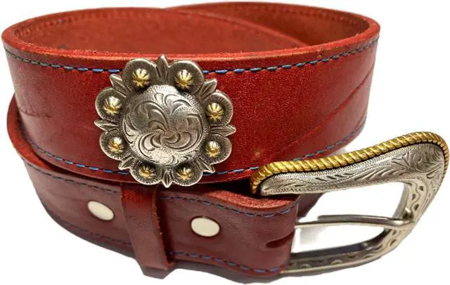 Alt view image 3 of 5 - Toxic Jungle Silver Berry Concho, Leathercraft Embellishment, Leather Decor, Screw Back for mounting on Your Belt/Saddle Blanket/Hats/Wallet, Antiqued Silver/Gold, 1-1/2" inch(38mm), Set of 2