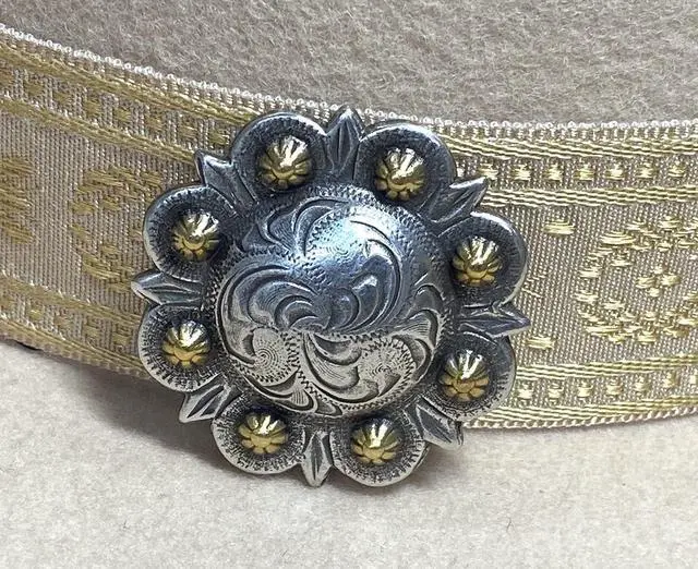 Alt view image 4 of 5 - Toxic Jungle Silver Berry Concho, Leathercraft Embellishment, Leather Decor, Screw Back for mounting on Your Belt/Saddle Blanket/Hats/Wallet, Antiqued Silver/Gold, 1-1/2" inch(38mm), Set of 2