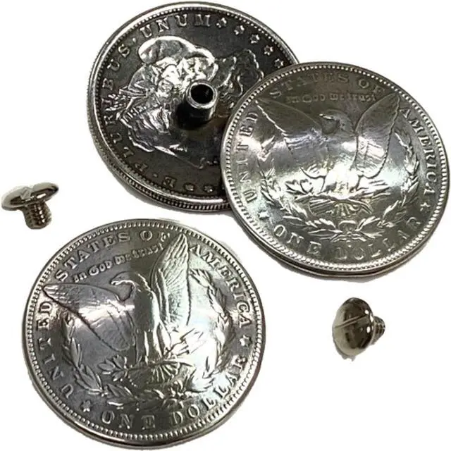 Alt view image 5 of 5 - Toxic Jungle United States One Dollar Decorative Concho, Leather Accessories, Ornament for Leathercraft Saddle/Belt/Saddle Blanket/Hats/Wallet, 1-1/2'' inch(38mm), Set of 2
