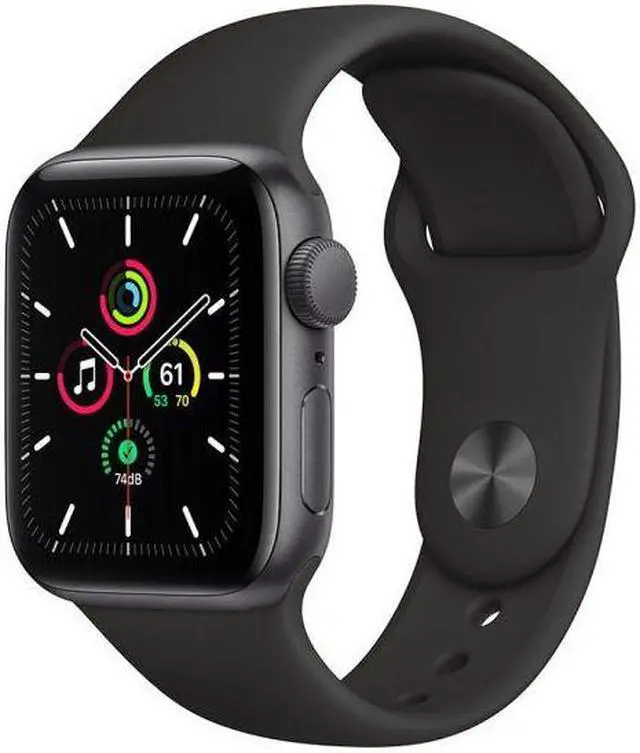 Main image of Apple Watch Series SE 44mm (GPS Only) 32GB - Aluminum Space Gray + Black Band