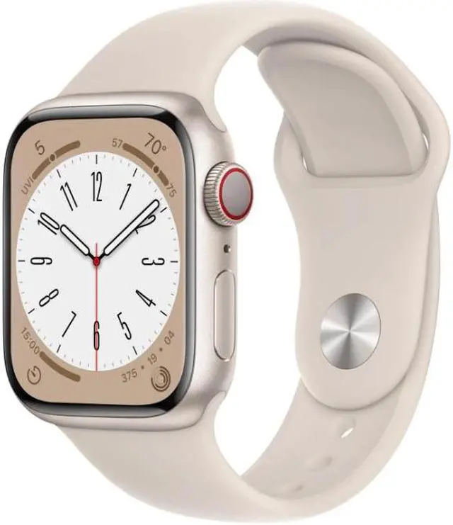 Main image of Apple Watch Series 8 41mm (GPS + Cellular) 32GB - Aluminum Starlight + Starlight Sport Band S/M