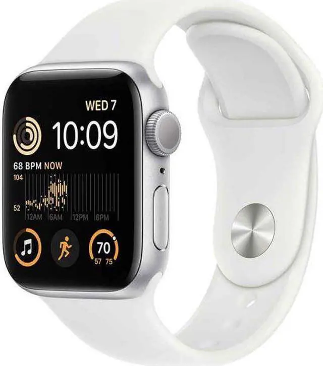 Main image of Apple Watch Series SE 44mm (GPS + Cellular) 32GB - Aluminum Silver + White Band