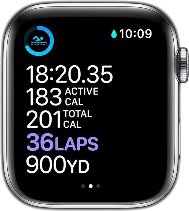 Alt view image 4 of 6 - Apple Watch Series 6 (GPS + Cellular) 40mm 32GB - Stainless Steel Silver + White Sport Band
