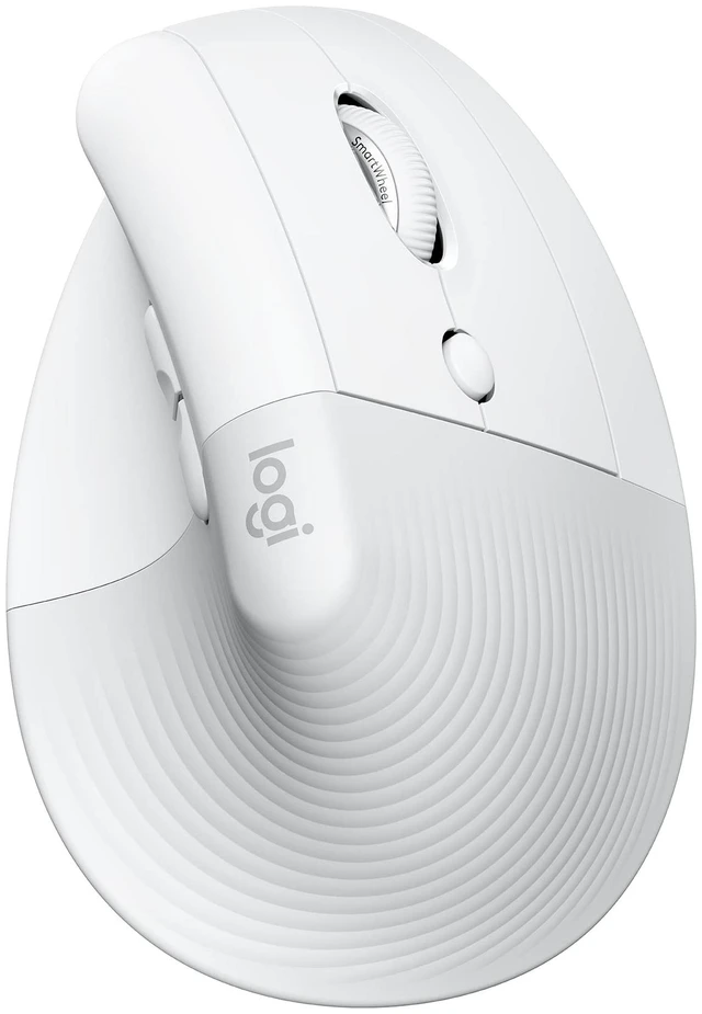 Main image of Logitech Lift Vertical Ergonomic Wireless Mouse - Off White | Connect via Bluetooth or included Logi Bolt USB-A receiver, quiet clicks, 4 of 6 buttons customizable, Windows Mac compatible