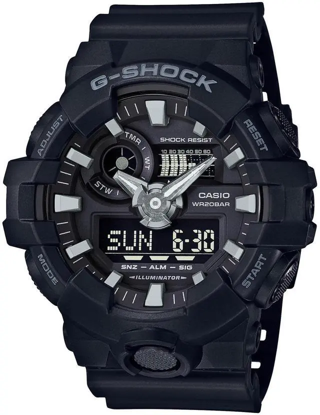 Alt view image 20 of 20 - Casio G-Shock GA1100KH-3A Black / Black Resin Analog/Digital Quartz Men's Watch