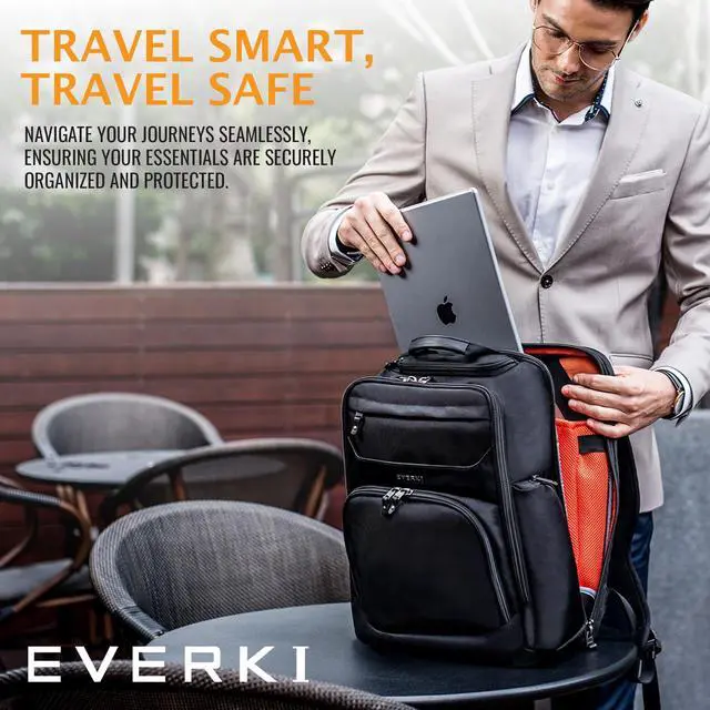 Alt view image 18 of 20 - Everki Onyx Premium Travel Friendly Laptop Backpack 15.6 inch Black Bags and Sleeves