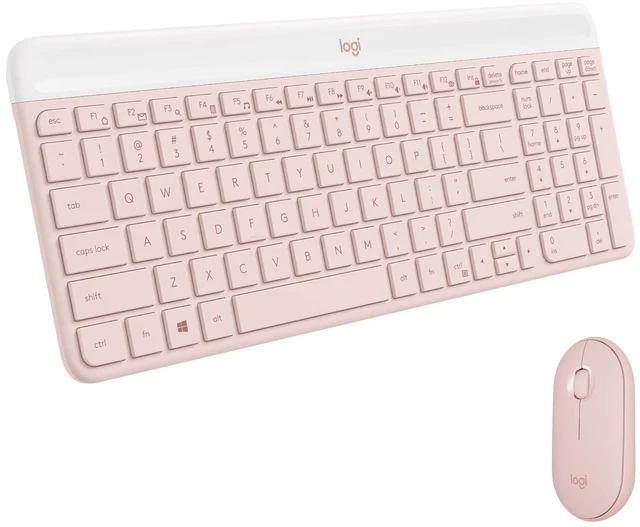 Main image of MK470 Slim Wireless Combo Compact Keyboard and Mouse - Rose | Compact low-profile quiet keyboard, slim ambidextrous quiet mouse, ultra-thin, for small desk spaces, for Windows/ChromeOS