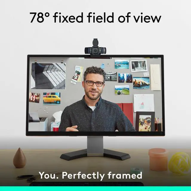 Alt view image 3 of 7 - _Mega Brand C920e HD 1080p Mic-Enabled Webcam, certified for Zoom, Microsoft Teams compatible, TAA Compliant