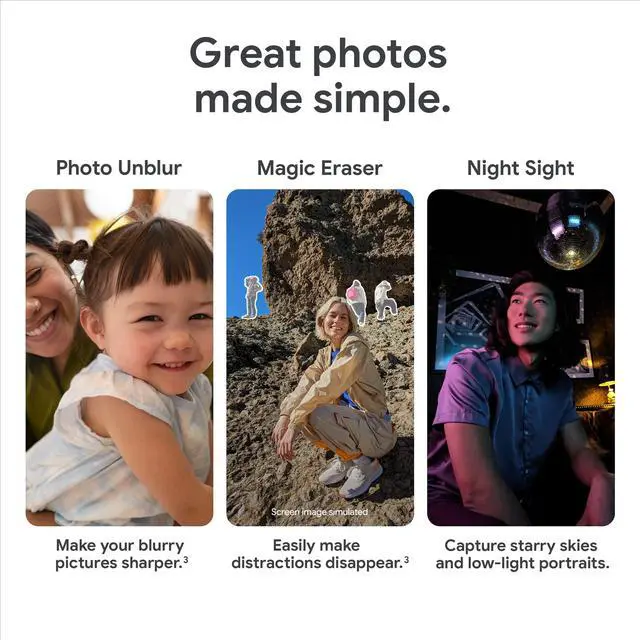 Alt view image 4 of 8 - Google Pixel 7a - Unlocked Android Cell Phone - Smartphone with Wide Angle Lens and 24-Hour Battery - 128 GB  Charcoal
SmartPhone Smart Phone