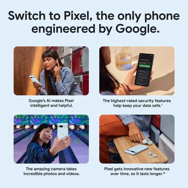 Alt view image 8 of 8 - Google Pixel 7a - Unlocked Android Cell Phone - Smartphone with Wide Angle Lens and 24-Hour Battery - 128 GB  Charcoal
SmartPhone Smart Phone