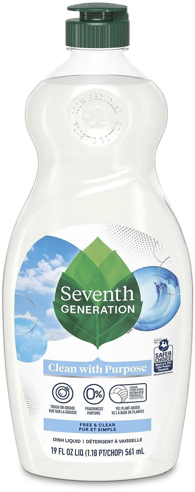 Alt view image 5 of 11 - seventh generation liquid dish soap, free & clear, gentle on sensitive skin, 19 fl oz