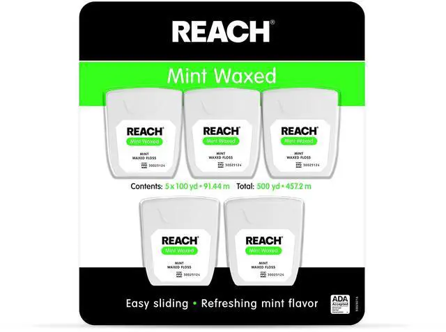 Alt view image 2 of 3 - Reach Mint Waxed Dental Floss 100 Yards (Pack of 10)