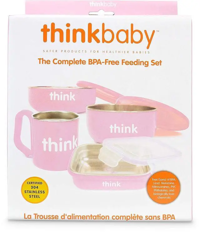 Alt view image 6 of 7 - Thinkbaby Complete BPA Free Feeding Set Pink