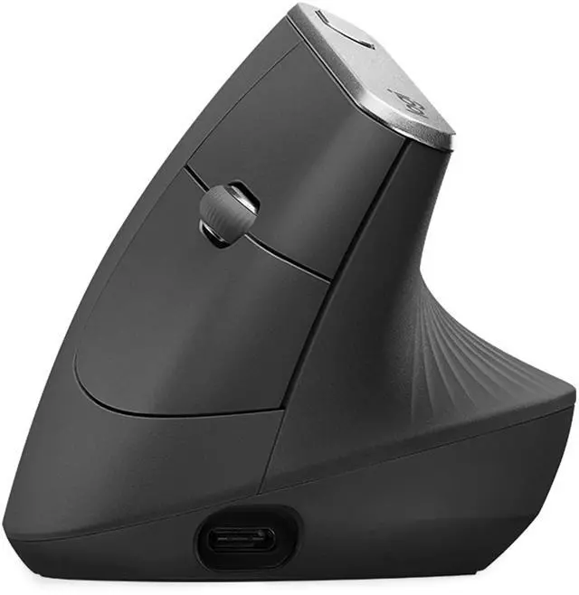 Alt view image 17 of 18 - Logitech MX Vertical Advanced Ergonomic Wireless Bluetooth Mouse - Black